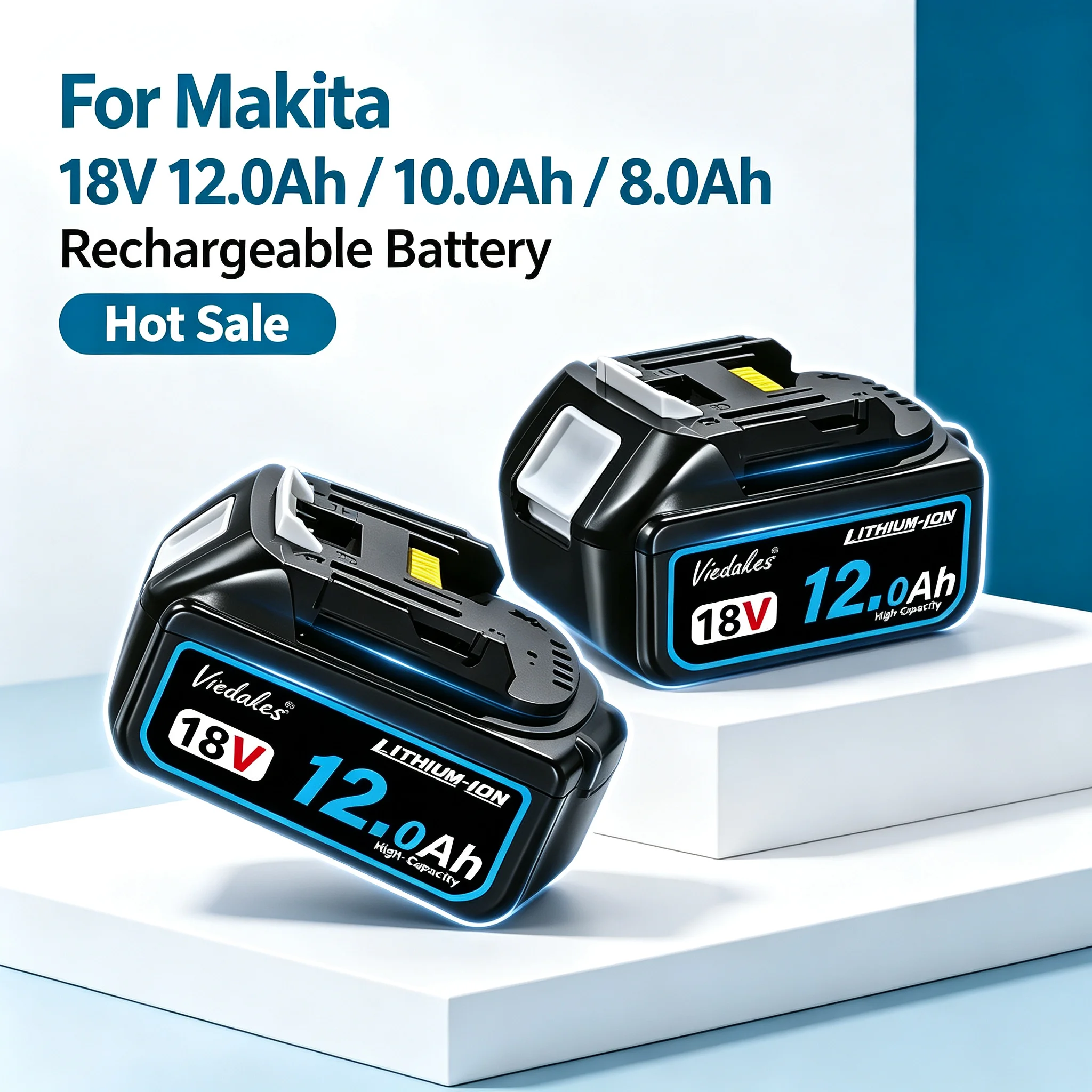 High Power 18V Replacement Battery For Makita 18V Battery BL1860B BL1850B, Li‑ion Pack With LED Indicator Overcharge Protection