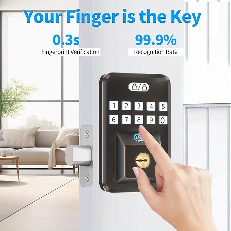 Electronic Fingerprint Door Lock Password Lock - Home Security Access Control System