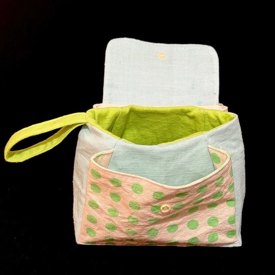 INS Retro Multi-functional Polka Dot Design Storage Bag Three-layer Large Capacity Coin Purse Handheld Pouch Gift accessories