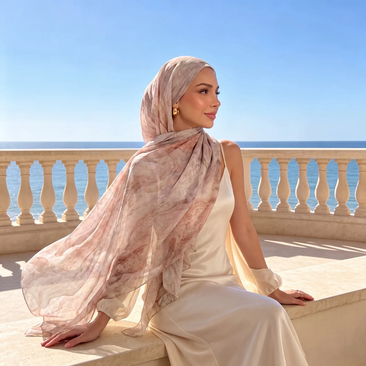 Pashmina Fashion Scarf Bandana 2026 Shawl Hijab Wrap For Bridal Shower Coastal Outing Old Vine Weave Supple Flowy