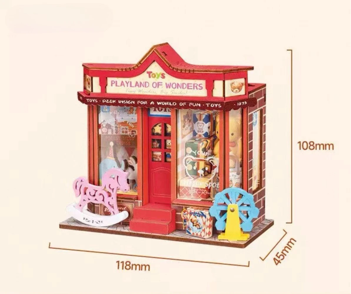 Robotime Mini Shop Series Handmade Assembly Miniature House Model Kit Desktop Decor Miniature Model Ornament Collectible Gift