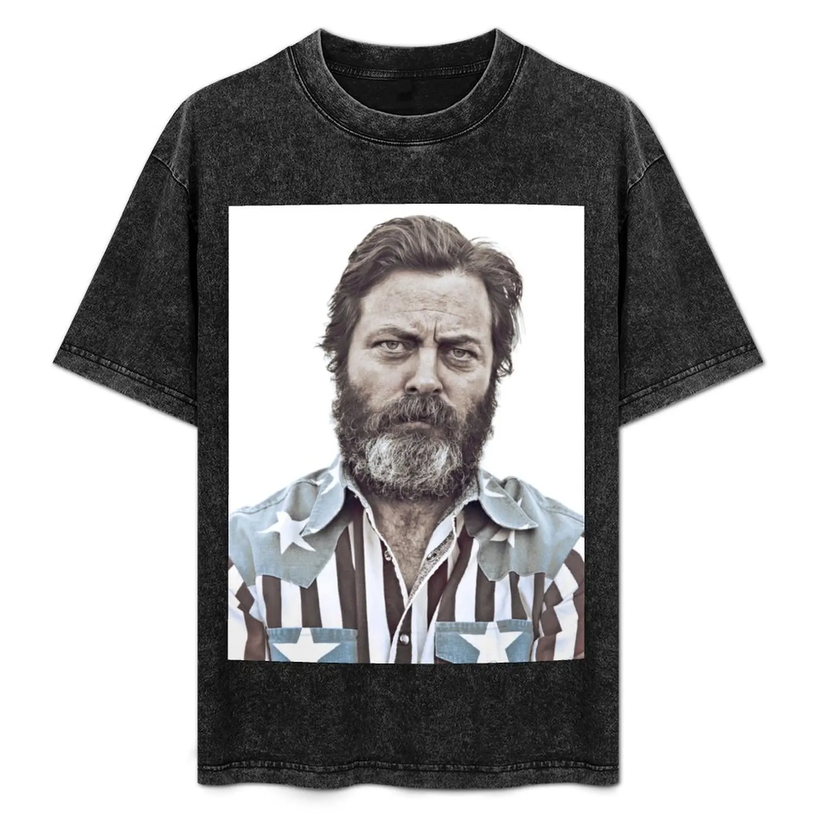 Ron Swanson (Nick Offerman) - An American Hero T-Shirt rapper graphic tees anime tshirt Men's t-shirt