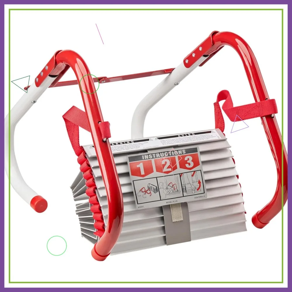 Emergency Fire Escape Ladder 13-Foot 2-Story Anti-Slip Rungs for Home Safety Kids Adults