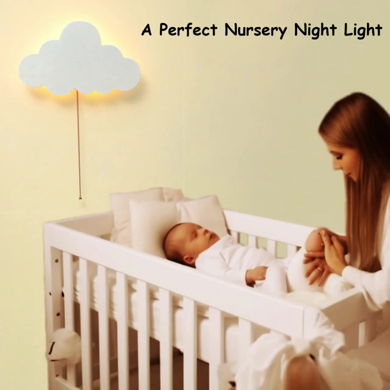 

Cloud-Night-Light for Bedroom, Kawaii Kids Cloud Lights for Baby Nursery,Battery-Operated Hanging Cloud Night Lamp