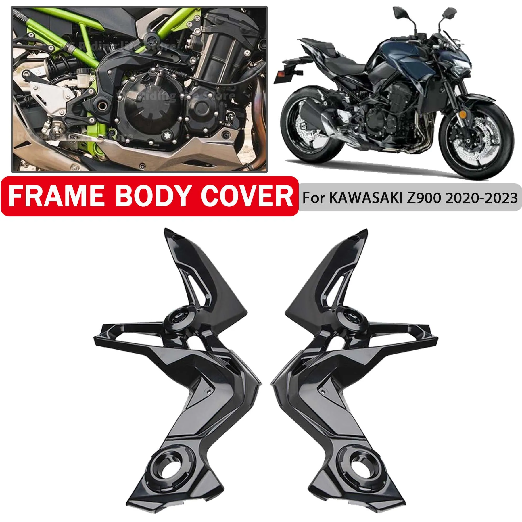 

Motorcycle Engine Fairing Protection Frame Body Cover For Kawasaki Z900 Z 900 Z 2020 2021-2023 Motor Front Side Trim Unpainted