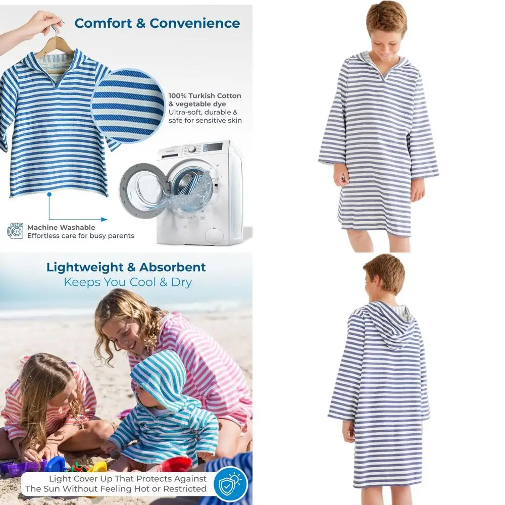 

Детское полотенце с капюшоном - мягкое пончо из турецкого хлопка, легкая накидка для плавания, одежда для ванной и пляжа для детей 2-5 лет