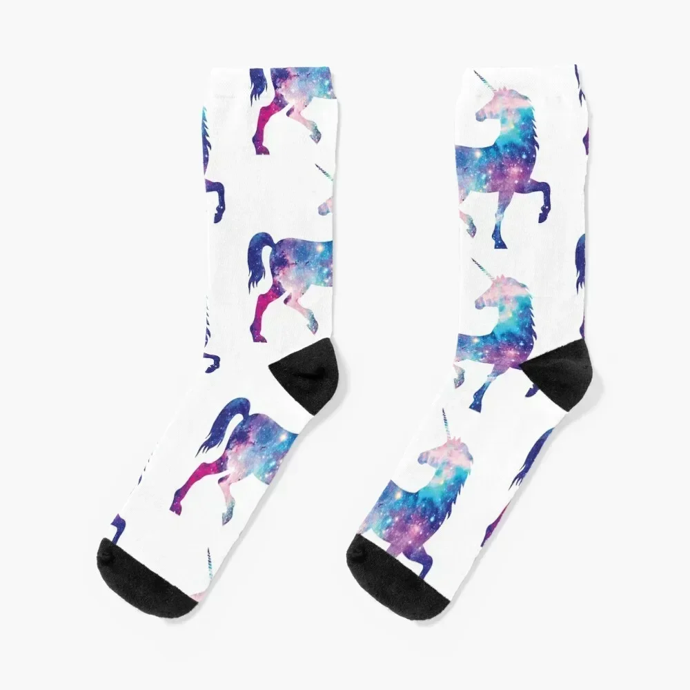 

Cosmic watercolor unicorn Socks funny gifts Stockings man Crossfit Socks Female Men's