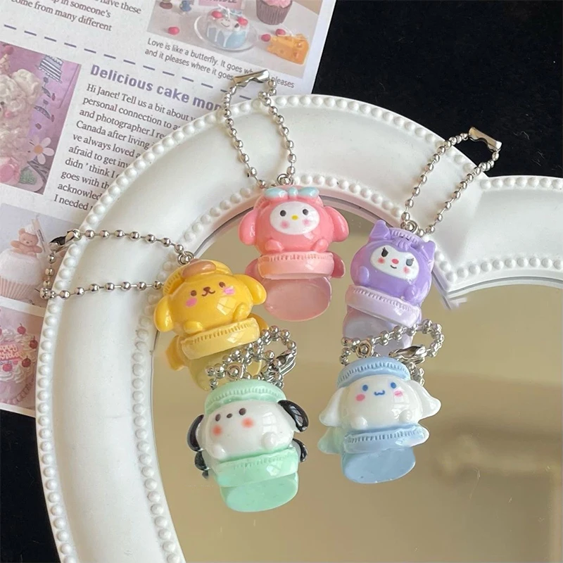 Minha melodia Pochacco Sanrio Chaveiro dos desenhos animados, Charme saco, Anime brinquedos de pelúcia, Cinnamoroll Kuromi Pompompurin, Macaron bonito, presente para meninas