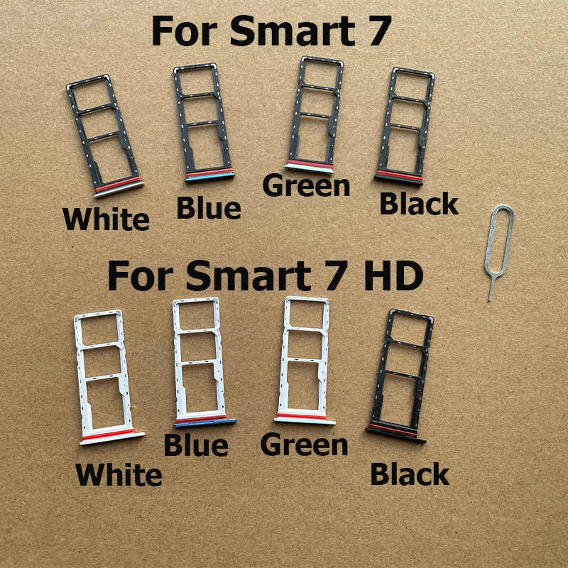 For Infinix Smart 7 HD SIM Card Tray Slot Adapter Micro SD Card Tray Holder Container Repair Parts X6516 X6515