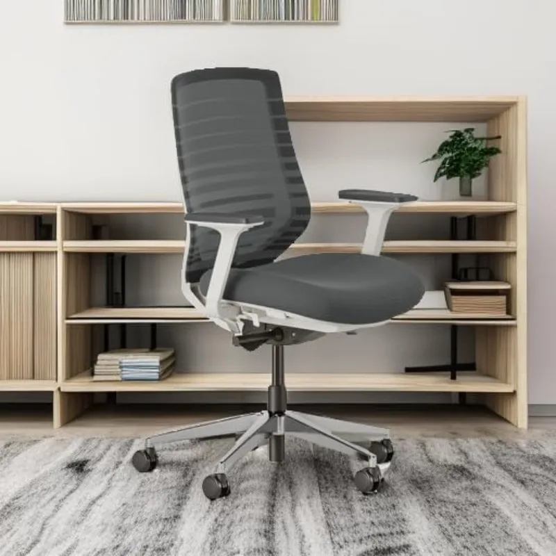 home.Ergonomic Chair - A Versatile Desk Chair ,and Smooth Wheels Experience Optimal Comfort and Support Graphite White