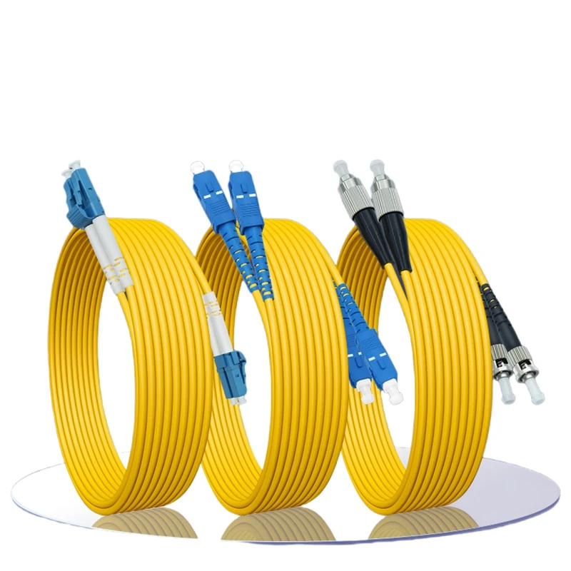Duplo sc lc st fc upc para lc upc simplex 2.0mm 3.0mm pvc cabo de remendo de fibra de modo único cabo de remendo de fibra óptica 1m 2m 3m 50m