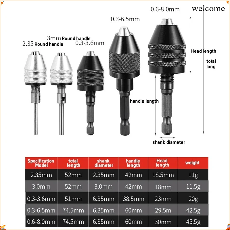 Electric Drill Collet Converter, Hexagonal Handle Quick Change Screwdriver Chuck, Electric Grinding Extension Adapter