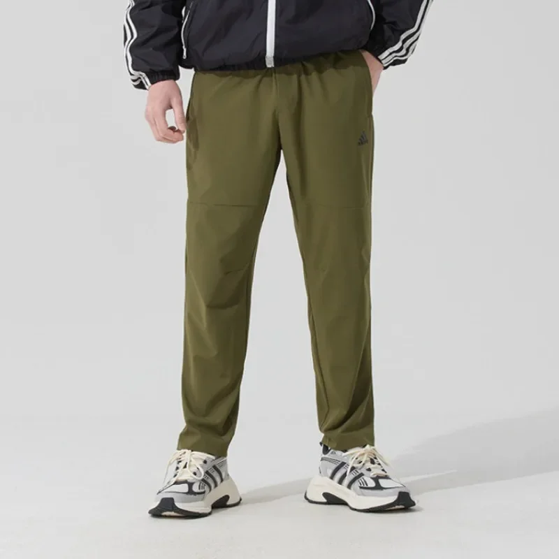 Adidas Unisex Autumn Winter Woven Trousers for Men Women, Summer New Quick-dry Straight-Leg Green Breathable Sports Pants JN4351
