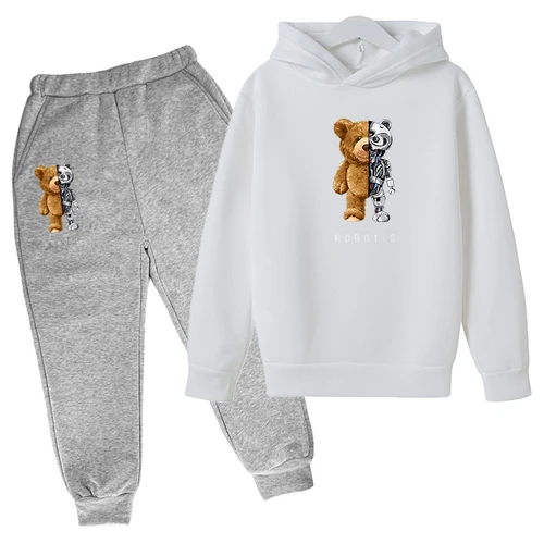 어린이 후드티 크리에이티브 베어 탑 및 바지, 2P 재킷, 남아여아 유치원 3-14 세 아름다운 소녀 선샤인 애슬레저 세트  Best5