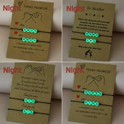 Charmsmic Mother's Day MAMA I LOVE YOU Wish Card Bracelets Night Luminous Acrylic Anti Allergy Mom Birthday Gifts