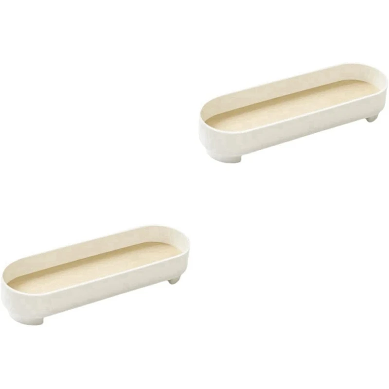 2Pcs Rustic Perfume Countertop Trinket Plate Vanity Display Cosmetic Wood Desktop Storage Tray Storage Tray