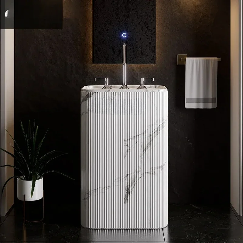 Hotel Art Basin Wash Basin Jazz White Pedestal Basin Integrated Floor Sink