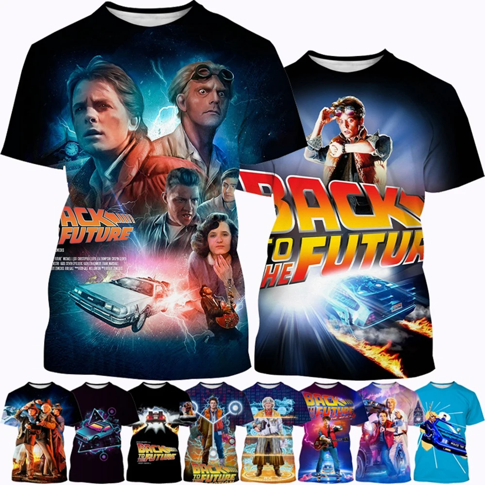 Moda verão fantasia filme impresso 3D manga curta tecnologia legal personalidade interestelar camiseta