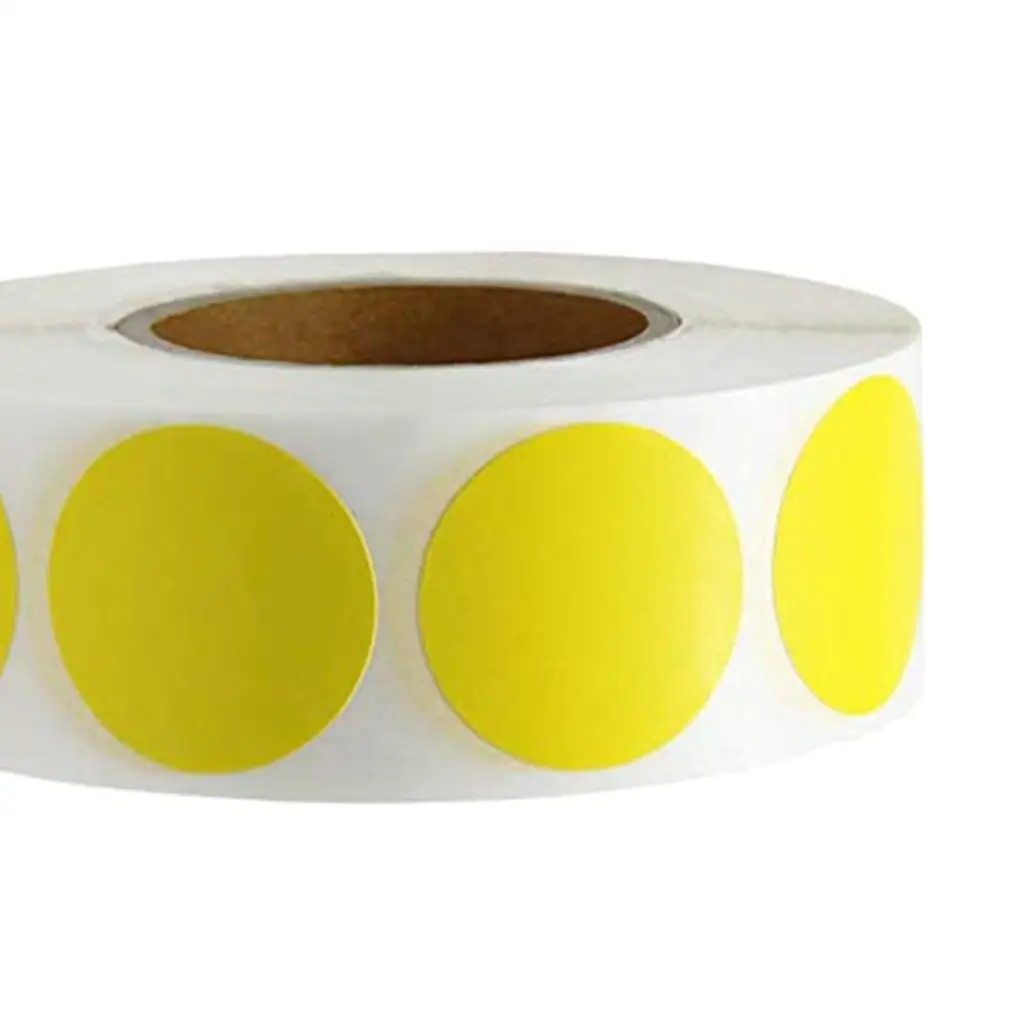 Colorful 1" Round Paper Stickers 500 Labels, Food Retail Package Labels Stickers