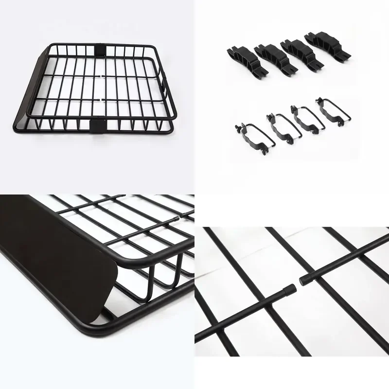 Universal Steel Car Roof Rack Cargo Basket Luggage Carrier Storage Tray for SUV Sedan Truck Travel Camping Outdoor Gear