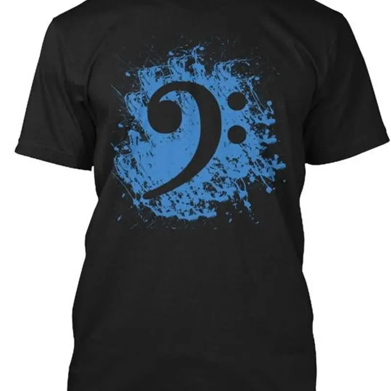Bass Clef Guitar T-Shirt Made in the USA Size S to 5XL