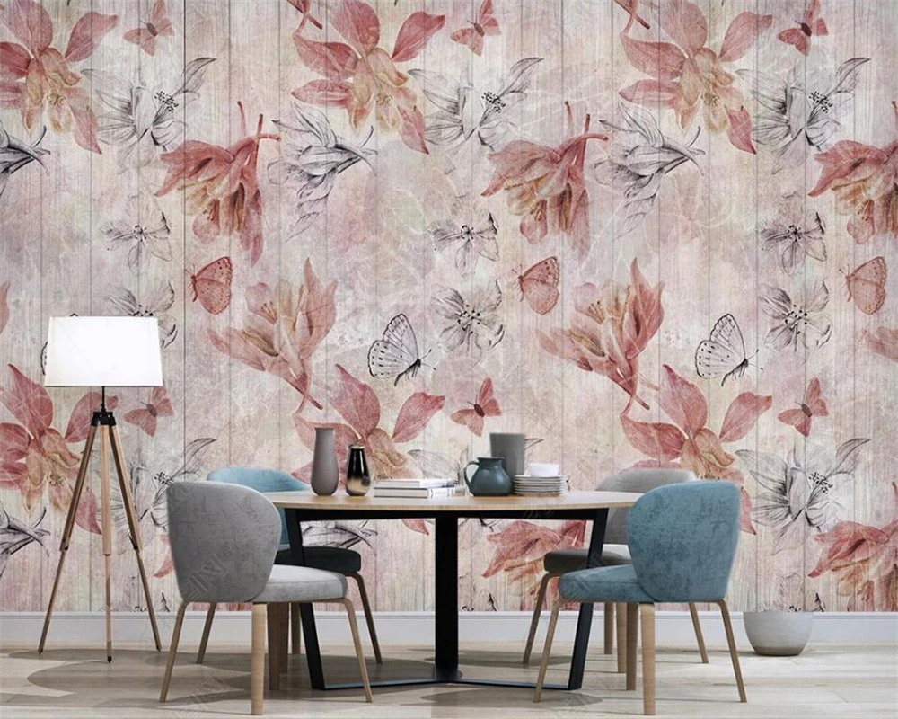 beibehang papel de parede Customized modern hand-painted floral interior background wall, floral pastoral background wallpaper