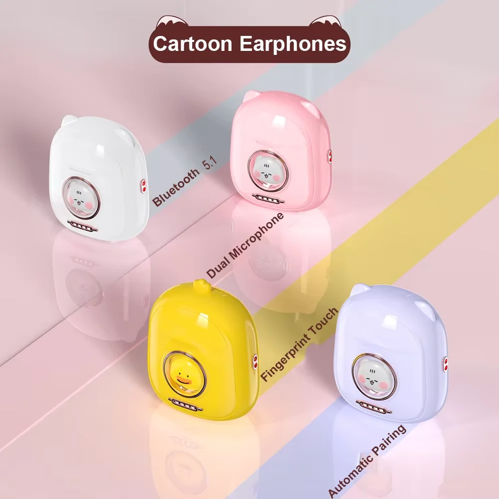 

Cute Space Capsule Wireless Bluetooth Headphone ENC Call Noise Reduction Intelligent touch control Half in ear cartoon Earphones