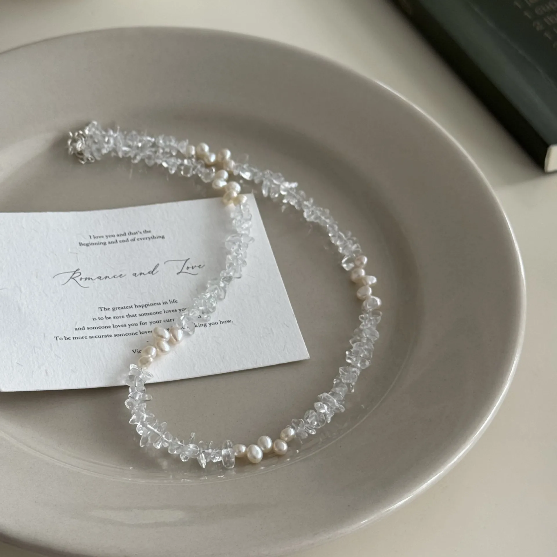 New Arrival Trendy Natural Freshwater Pearl & Crystal 925 Sterling Silver Female Chain Necklace Jewelry Women New Year Gift 2027