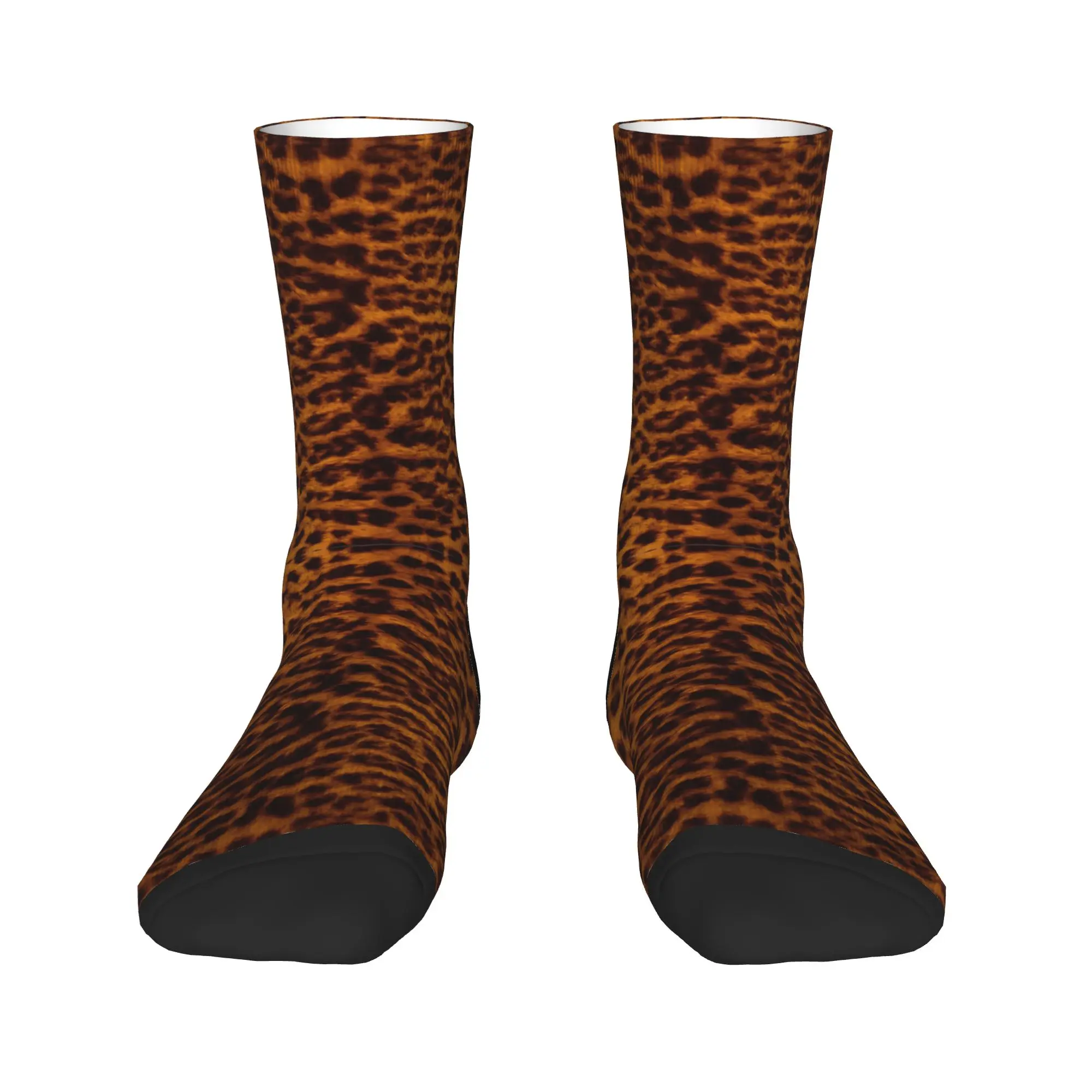 Beautiful Faux Leopard Skin Stockings Women Men  Socks Soft Gothic Socks Autumn Running Sports Anti Skid Graphic Socks Gift