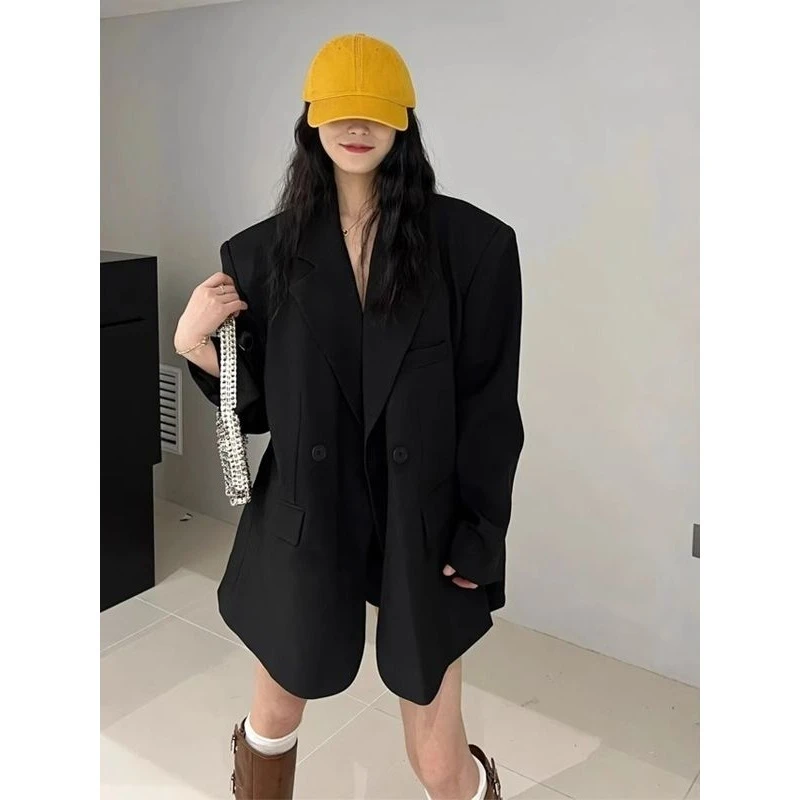 

Black Mini Suit Jacket for Petite Women, 2025 Spring and Autumn New Style High-end Design Niche Short Casual Coat