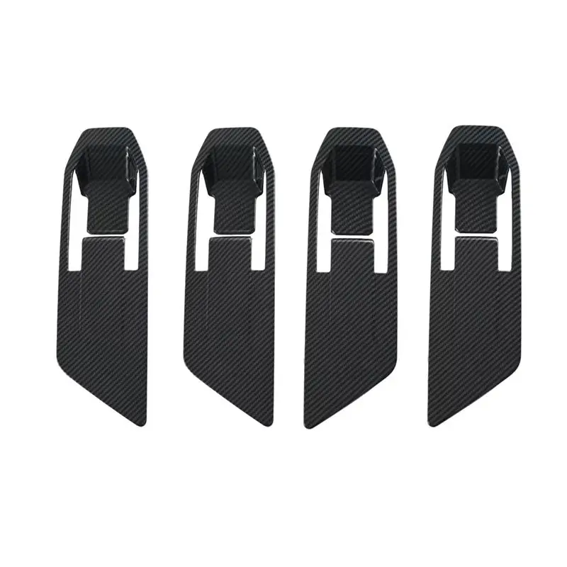 For Triton / L200 2024 Inner Door Handle Bowl Frame Cover Trim Sticker Interior Accessories Carbon Fiber Parts