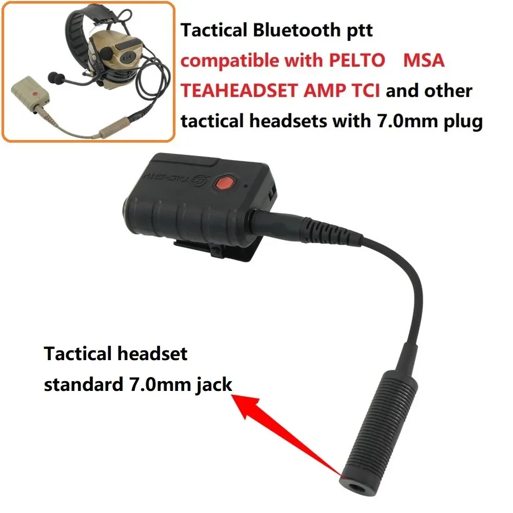 TAC-SKY Airsoft Shooting Headset Bluetooth adapter for PELTO MSA TEAHEADSET AMP TCI Tactical Headphone COMTA SORID Headset