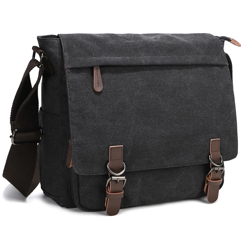 

EverVanz Men's Messenger Bag Crossbody Shoulder 15.6 Inch Laptop Vintage Canvas Briefcase Satchel for Work School Traveling