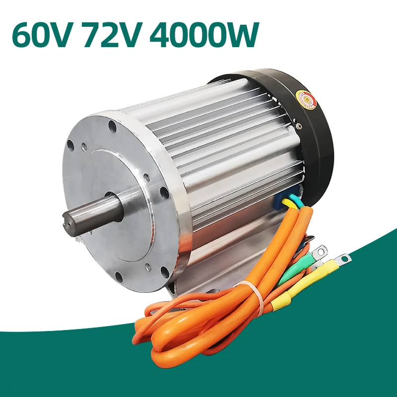 Motor DC Brushless Gelombang Persegi 72V 60V 4000W yang Dapat Disesuaikan, Motor Listrik Berdaya Tinggi untuk Tricycle Pembersih, Aksesoris dan Suku Cadang Daya Terukur