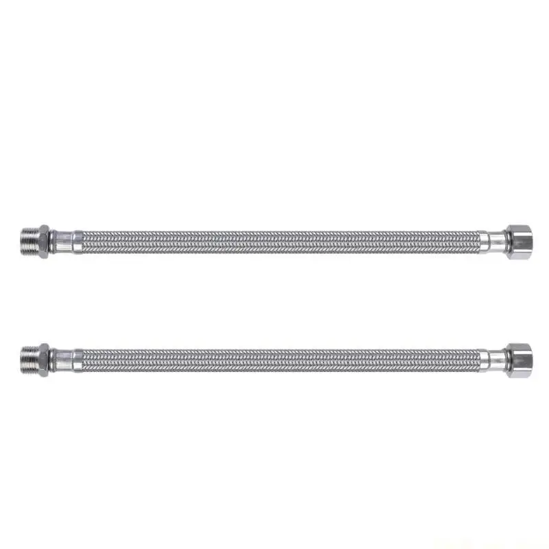 A2BE 2pcs 304 Stainless Steel Bathroom Flexible Pipe Hose 3/8 Inch for Various Installation Secure Faucet & Valves Connection