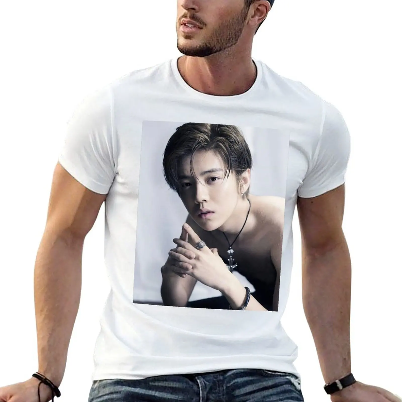 Футболка Luhan, мужская хлопковая футболка, 100% хлопок, мужская футболка класса люкс