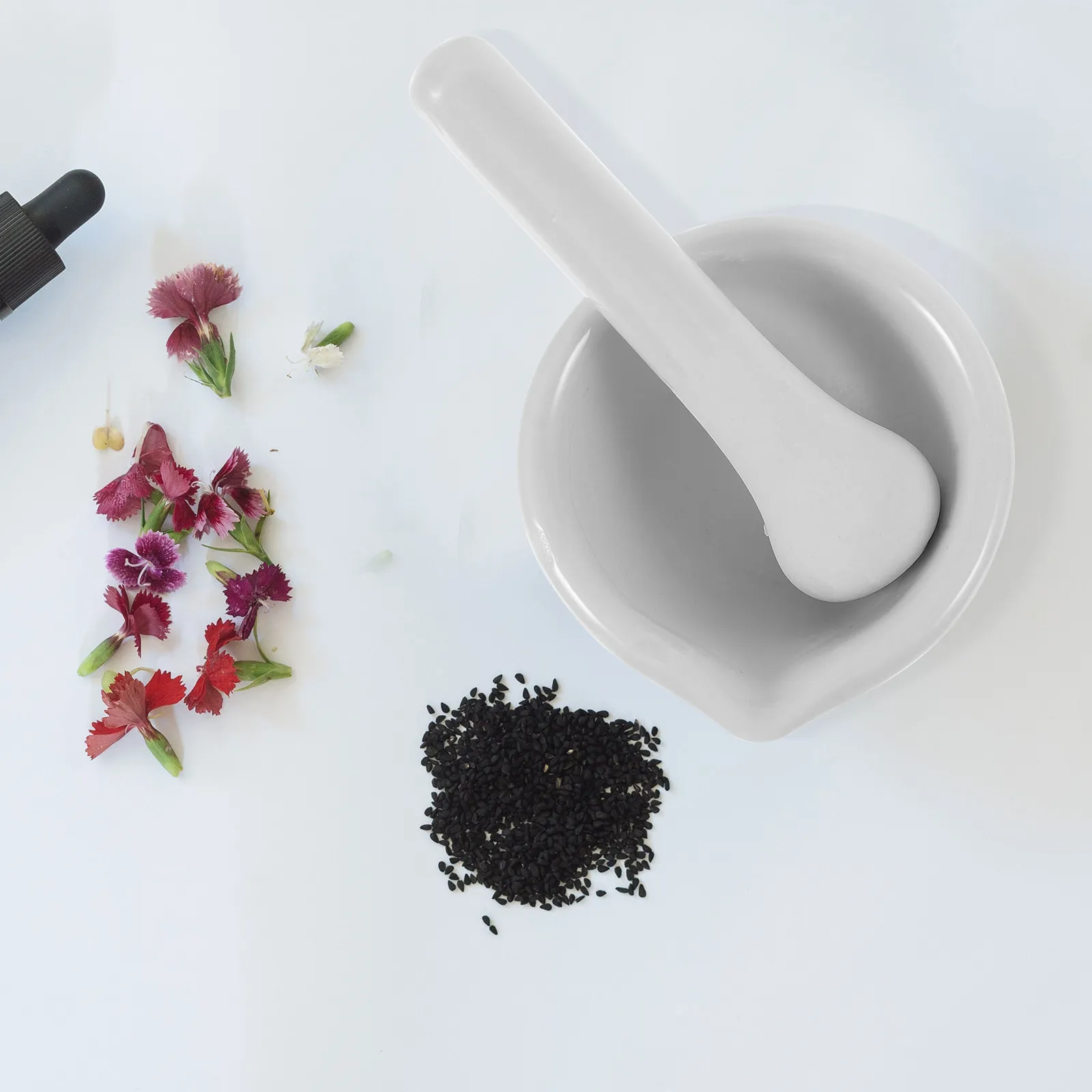2Sets Porcelain Pestle Tool Premium Material Smooth Edges Medicine Pounding Masher Spice Grinder Kitchen Lab