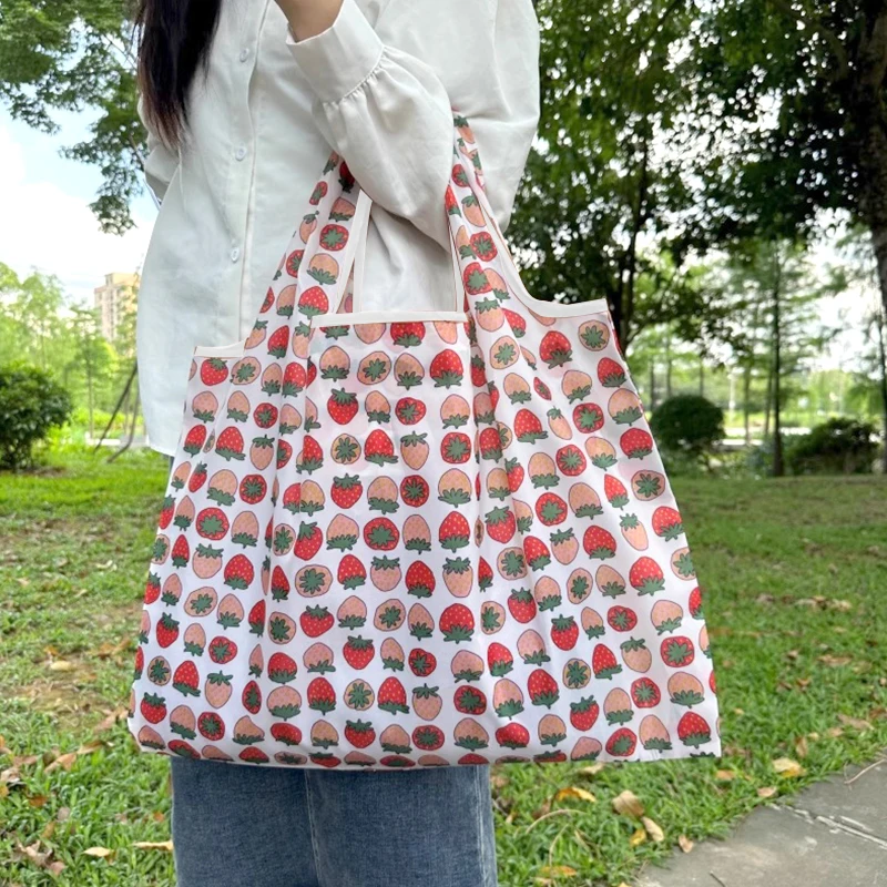 

Reusable Grocery Bags Large Washable Shopping Bags Foldable Environment-Friendly Nylon Heavy-Duty Pocket Handbags