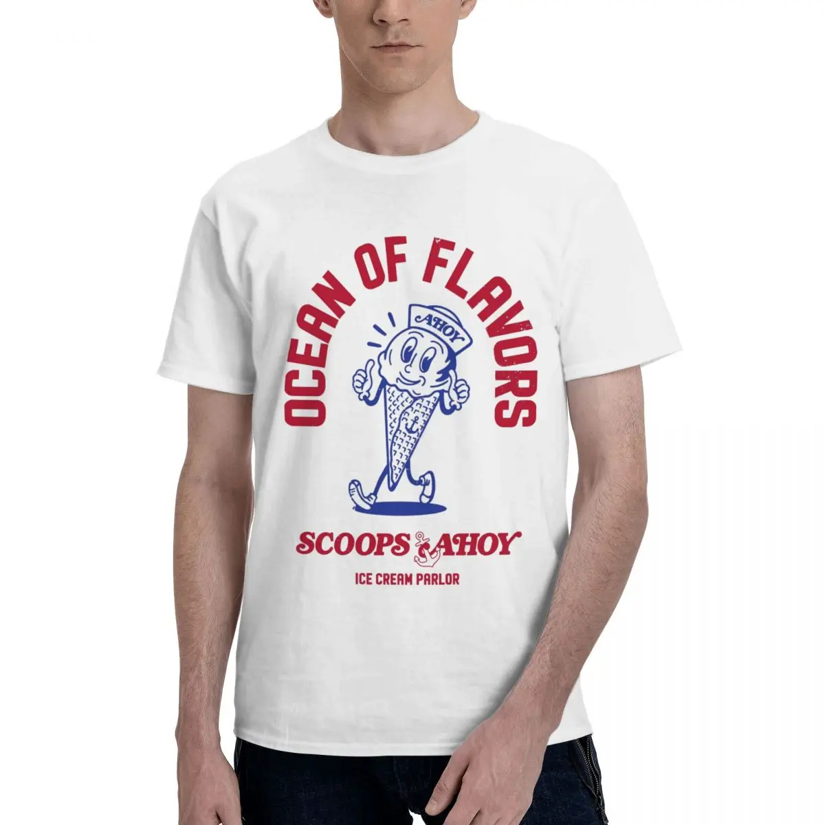 Scoops Ahoy Ice Cream Mascot Awesome T Shirts Graphic Y2K Unique Cotton Men Women T-Shirt Clothes
