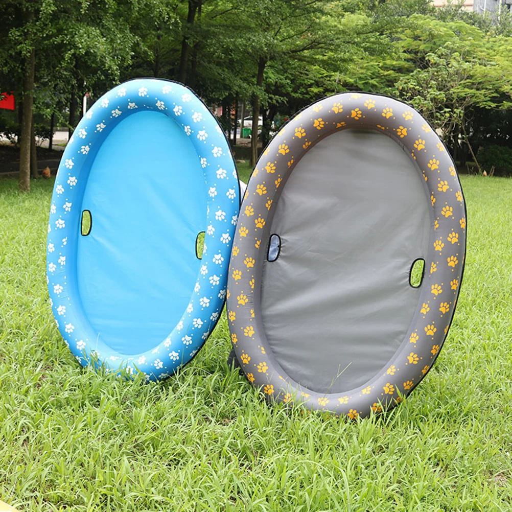 

Dog Pool Accessories Inflatable Pet Floating Row Swimming Folding Blue Mat Baby