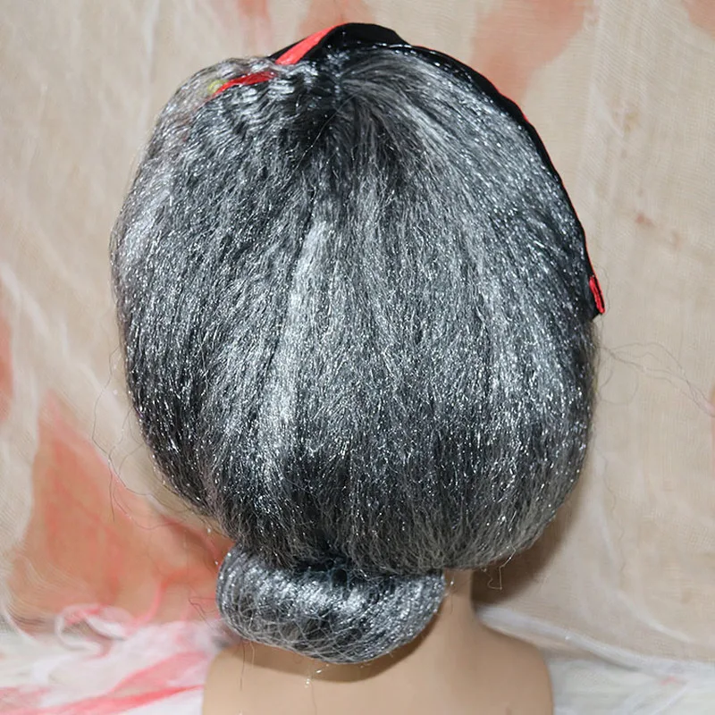 Le Cool Halloween cosplay haunted house escape room horror old lady mask wig witch Meng Po - view 4