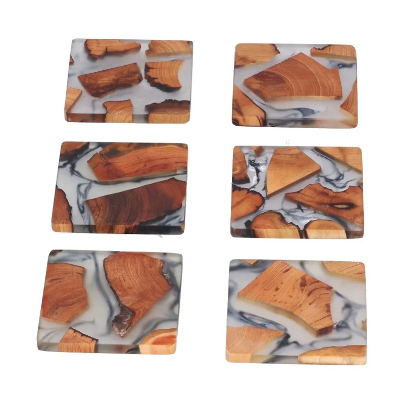 Wood Coasters Innovative Insulation Cup Mat Pad Craft Works Tableware DecorationSquare Shape