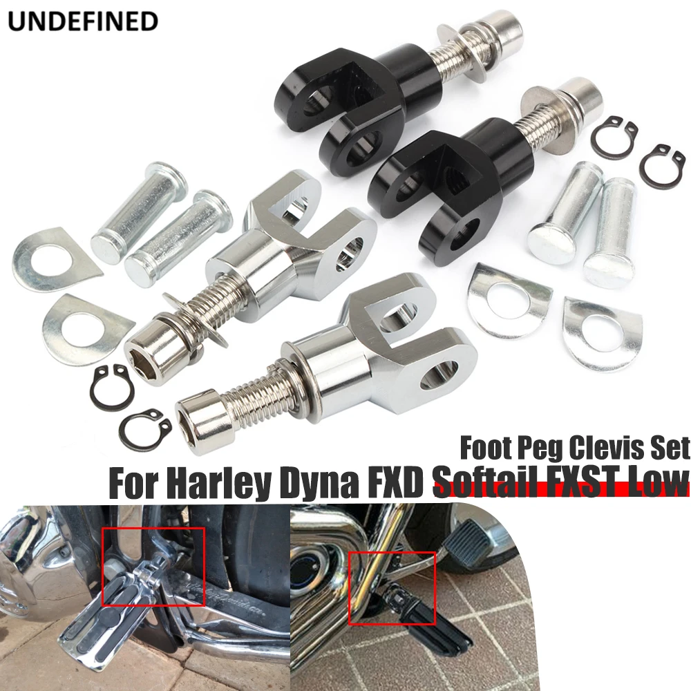 

For Harley Dyna FXD Softail FXST Low Rider Sport Glide Motorcycle Foot Pegs Support Mount Footrests Mounting Clevis Hardware Kit