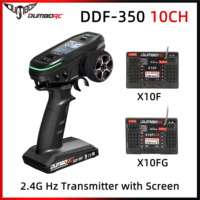 DUMBORC DDF-350 10CH Transmitter with Receiver X10F X10FG Gyro Remote Controller for RC Car Boat Tank Model Toy LCD FHSS System