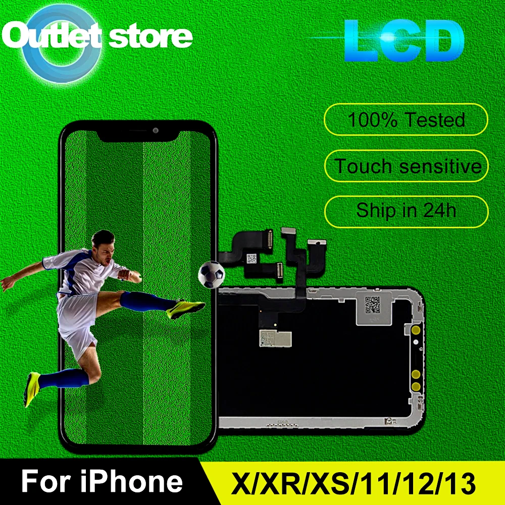 

100% New Tested OLED LCD for iPhone X XR XS MAX 11 12 LCD Touch Digitizer Assembly Screen Replacement for iPhone 13 Display