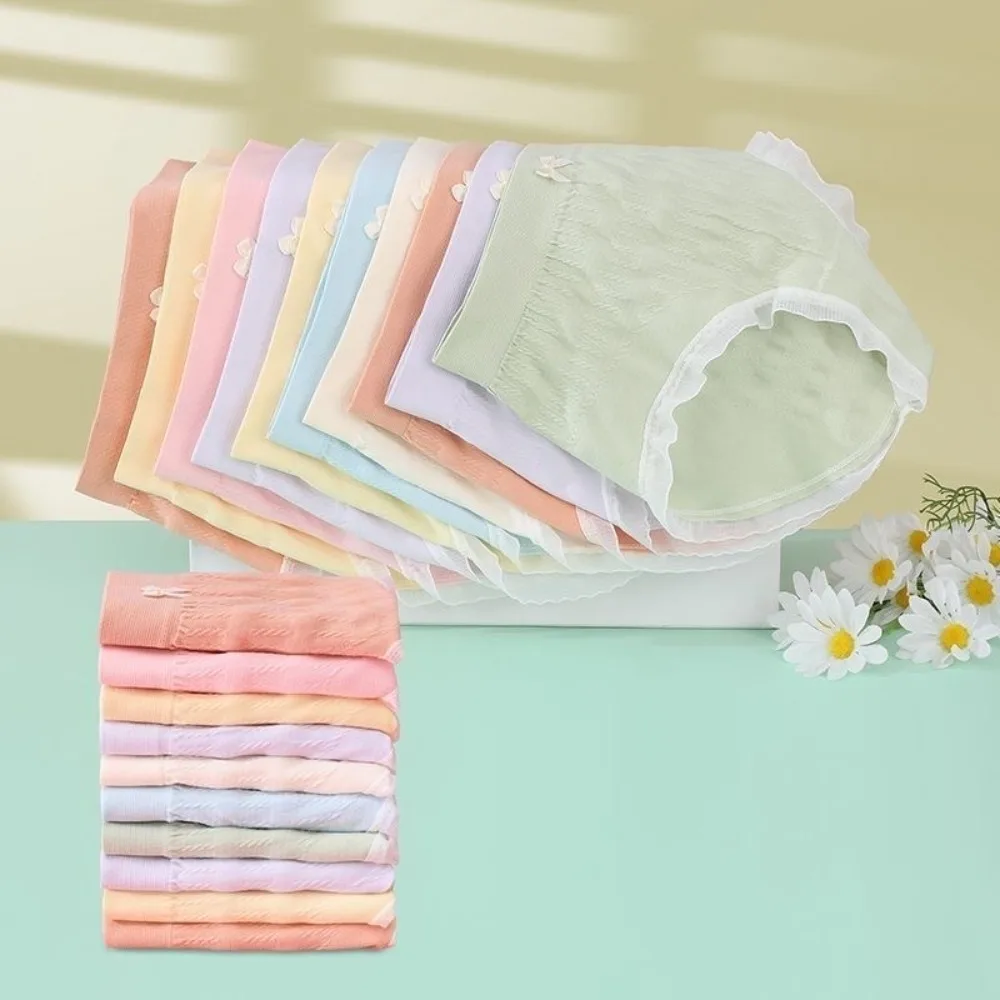 

8Pcs Simple Low Waist Women Panties Set Female Lingerie Underwear Ruffles Briefs Random Color 8PCS Bow Underpants Girls Women