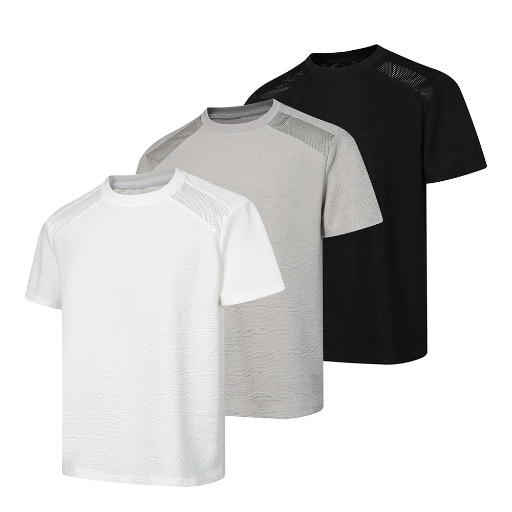 2026 Summer Men's Fashion Casual Mesh-Stripped Short-Sleeved T-Shirt