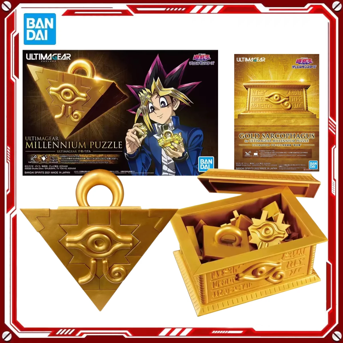 

Оригинальные фигурки Bandai Yu-Gi-Oh: Золотой Саркофаг Тысячелетней Загадки, аниме-фигурки, модели, игрушки, подарки