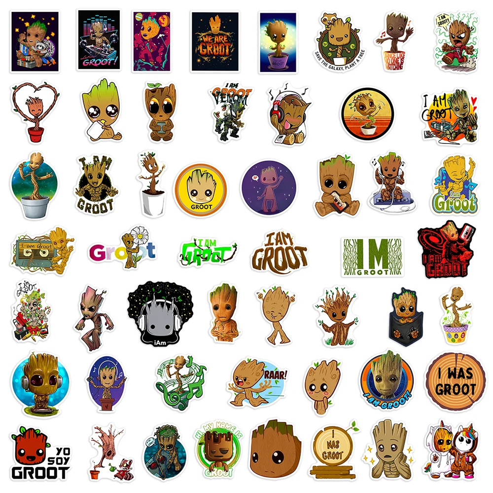 10/30/50PCS Disney Cute Groot Stickers Guardians of the Galaxy Cartoon Decals DIY Motorcycle Notebook Phone Guitar Car Kids Toy