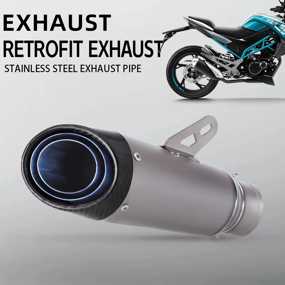 Racing Motorcycle Slip on Exhaust 51mm Performance Titanium Alloy Motorcycle Mufflers Exhaust Silencers carbon fiber